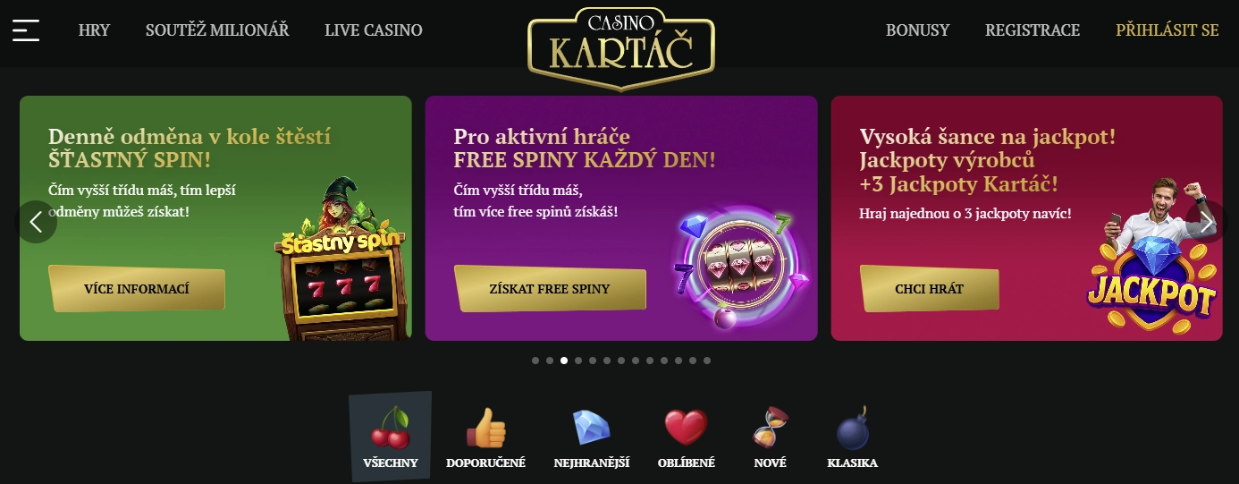 Kartáč Casino - Hlavní stránka